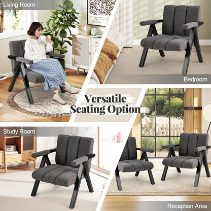 Goflame Mid-Century Modern Accent Chair with Deepened Seat