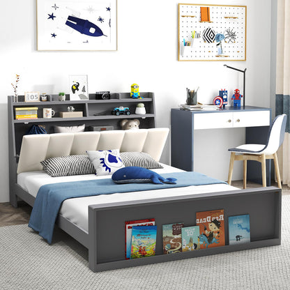 Goflame Full Size Bed Frame with Storage