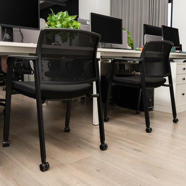 Goflame Waiting Room Chair Set, Rolling Office Desk Chairs with PU Wheels (2 / 4 / 6 / 8 / 10 / 12 Pack Options)