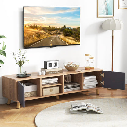 Goflame TV Stand for TVs up to 65 Inch, Entertainment Center with 2 Side Cabinets