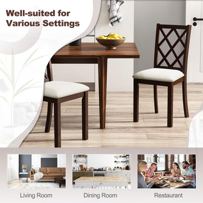 Goflame Wood Dining Chairs Set of 2, Farmhouse Kitchen Chair with Rubber Wood Legs, Max Load 400 Lbs