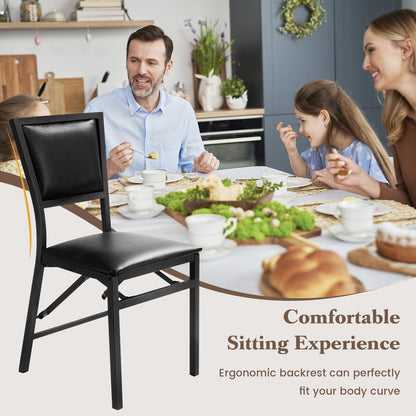 Metal Folding Chair Dining Chairs Home Restaurant Furniture - Goflame