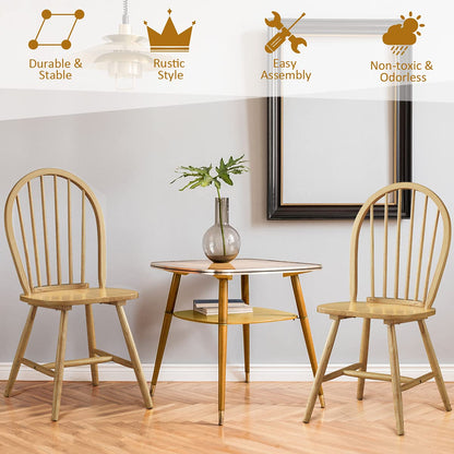 Goflame Wood Dining Chairs, French Country Armless Spindle Back Dining Chairs