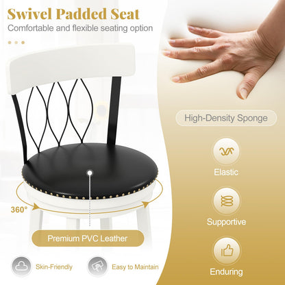 Goflame Swivel Bar Height Bar Chairs with Footrest