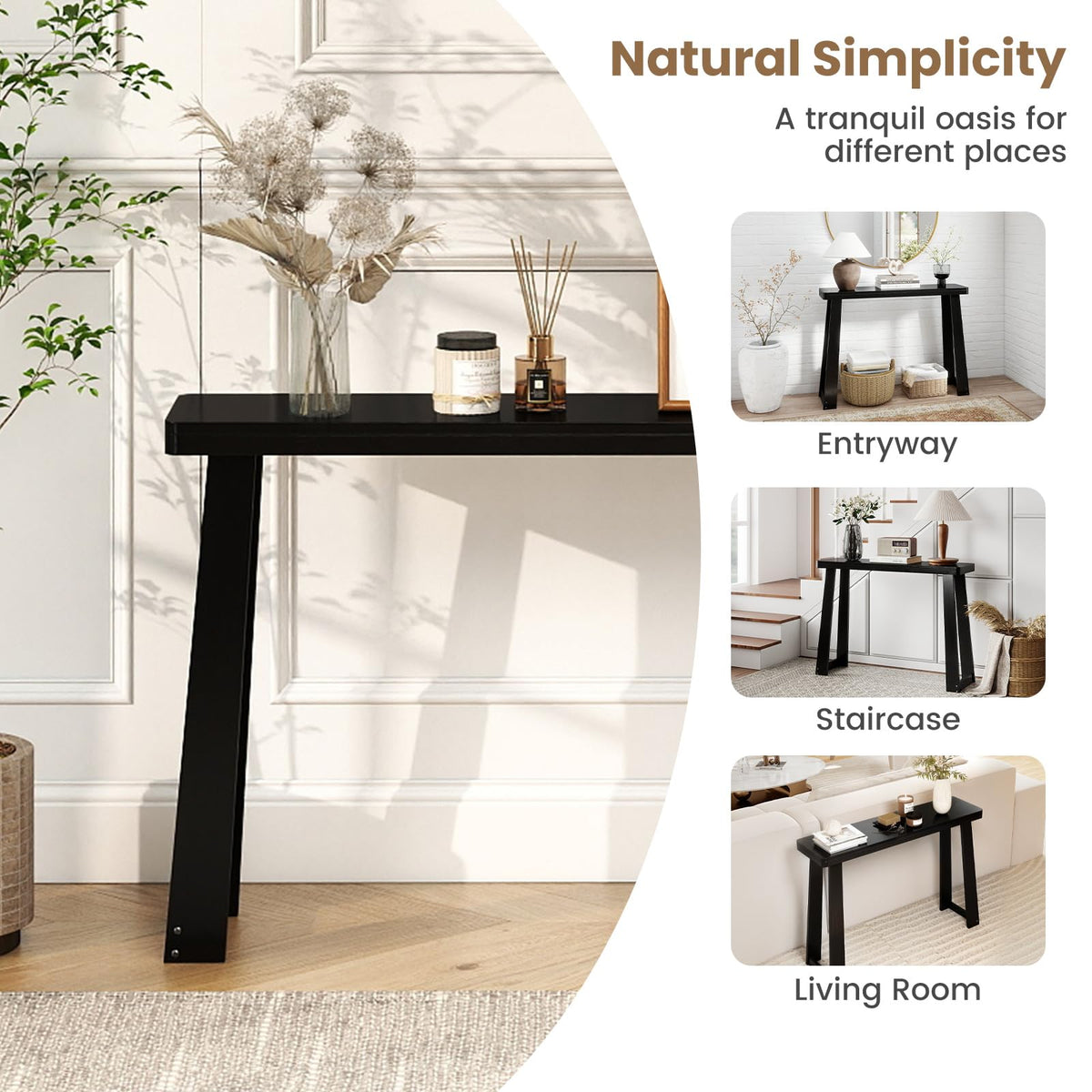 Goflame Narrow Long Console Table Behind The Couch