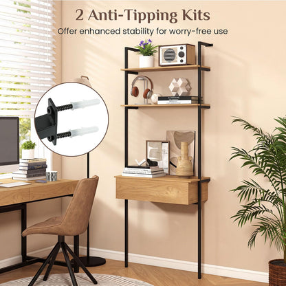Goflame 4-Tier Ladder Bookshelf for Living Room