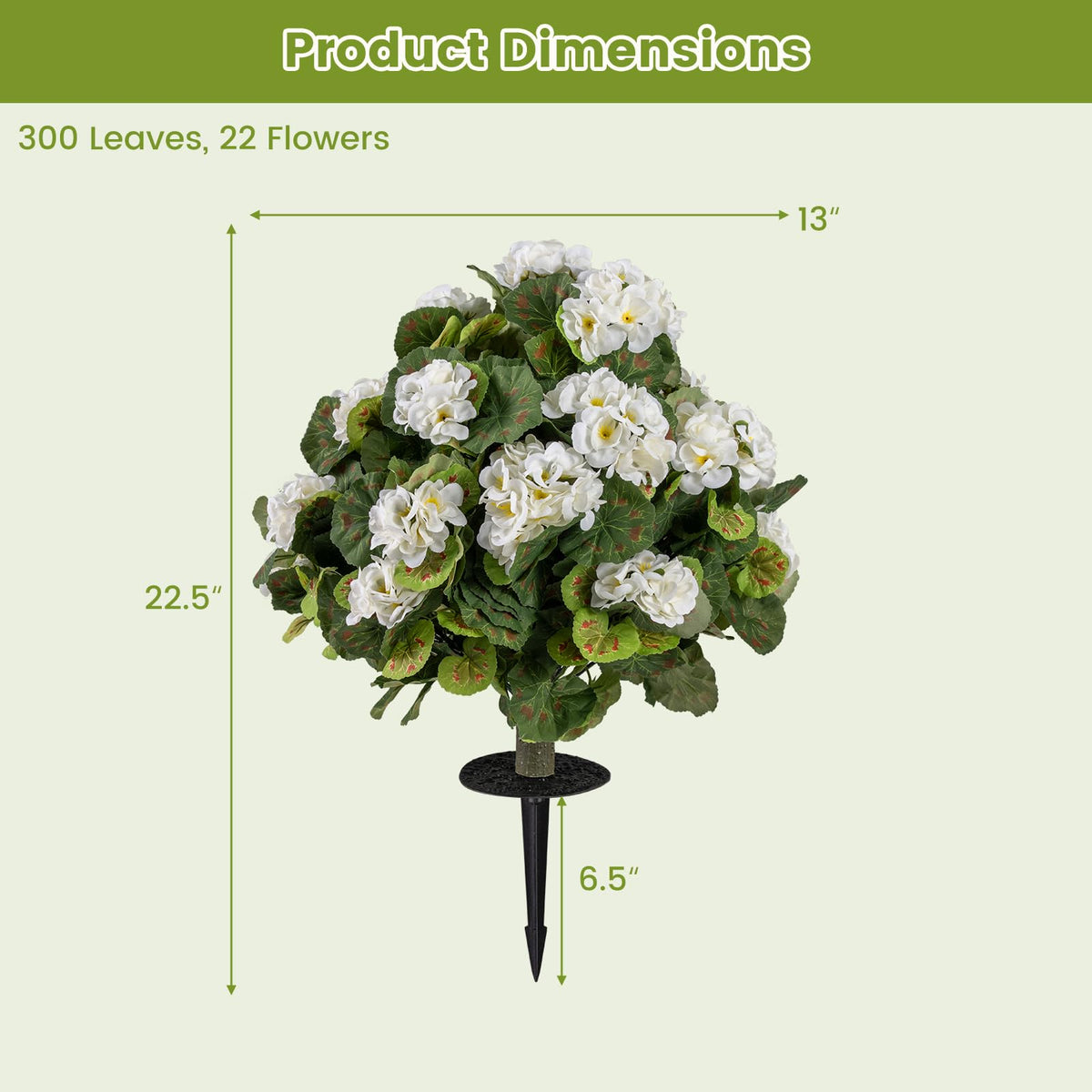 GOFLAME 2 Pack Artificial Begonia Topiary Ball Trees