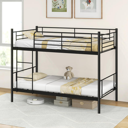Goflame Metal Bunk Bed Twin Over Twin, Bunk Beds for Kids, Teens & Adults Bunk Bed with Stairs
