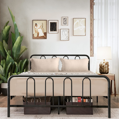 Goflame Full Size Metal Bed Frame, Modern Bed Frame