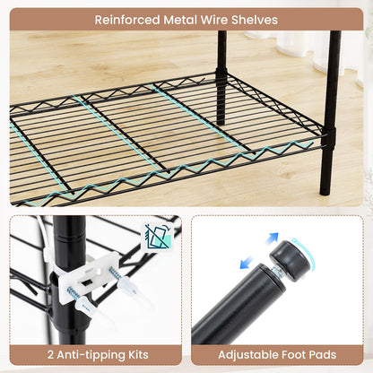 Goflame Convertible Clothes Organizer with L-shape & Horizontal Installation