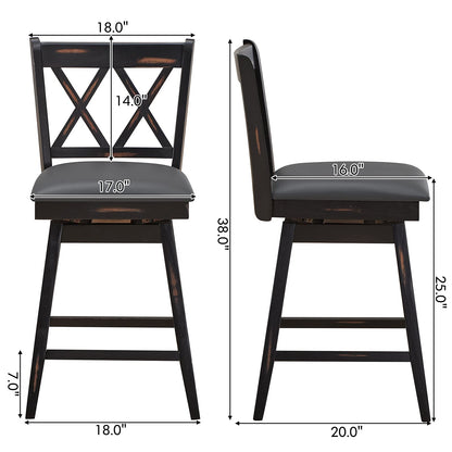 Goflame Bar Stool with Foot Rest Upholstered Cushion & Ergonomic Backrest