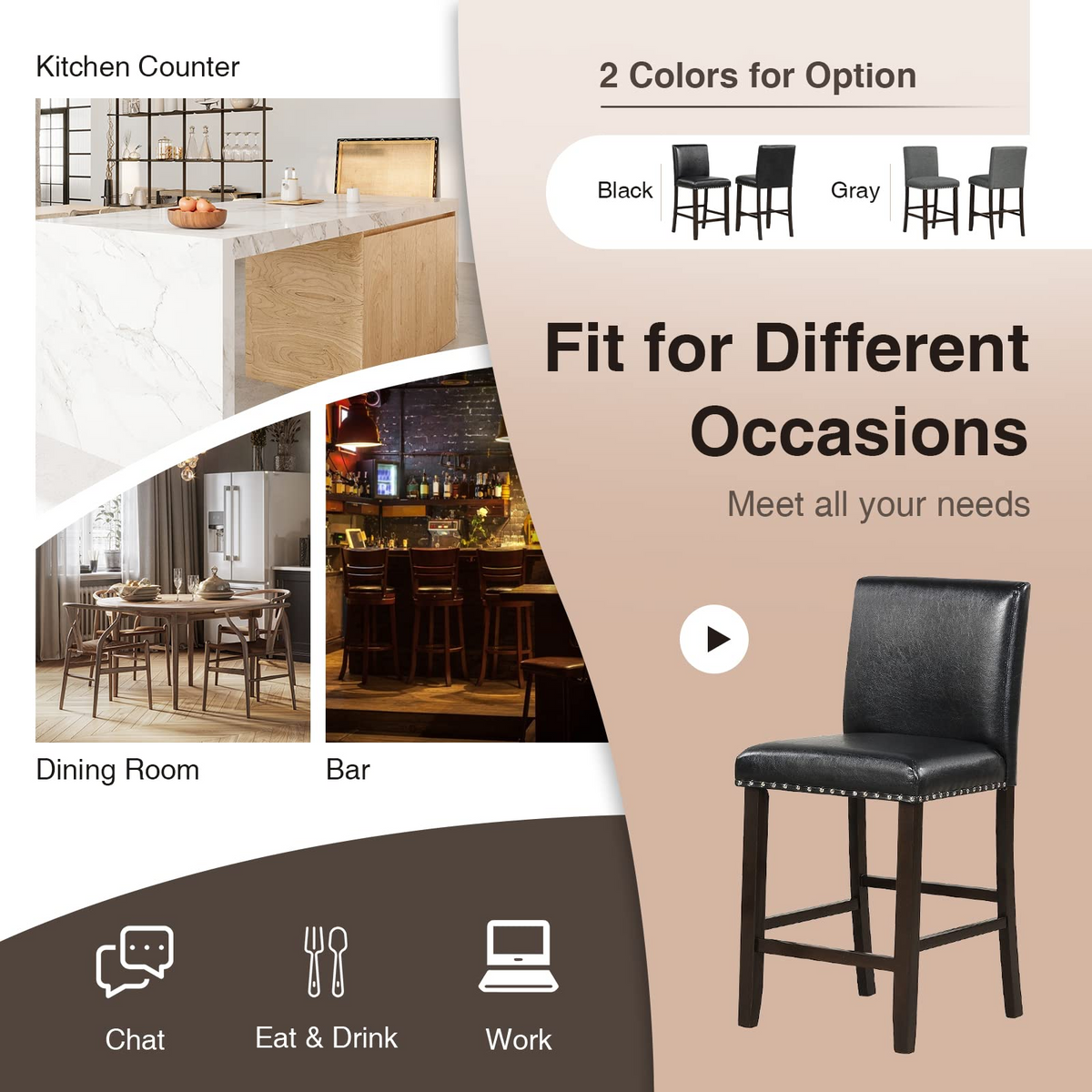 Goflame Bar Stools Set