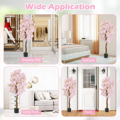 GOFLAME 5FT Artificial Cherry Blossom Tree