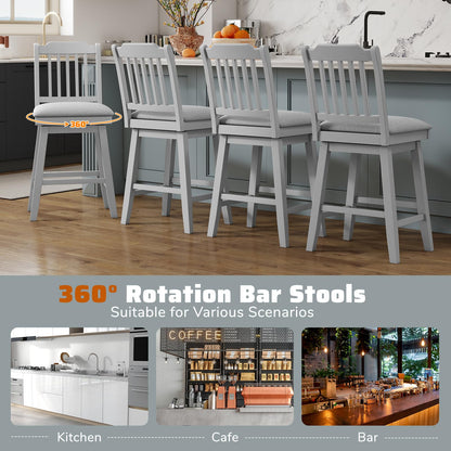 Goflame 25" Modern Bar Stools Set of 2/4 360° Swivel Counter Height Chairs