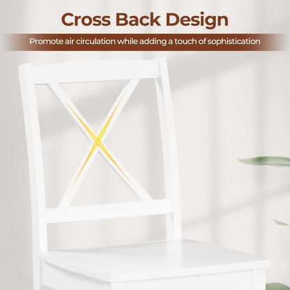 Goflame Wood Dining Chairs, Armless Kitchen Chairs w/Rubber Wood Legs & Curved Backrest