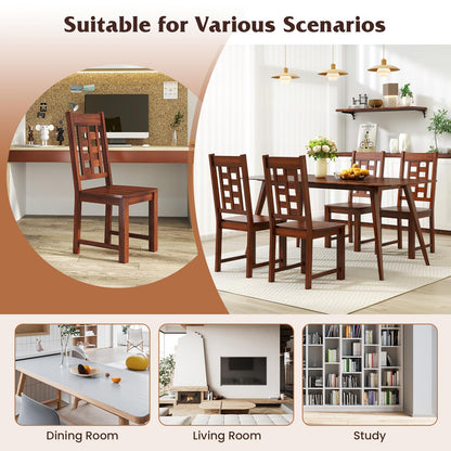 Goflame Kitchen Chair with Solid Rubber Wood Frame