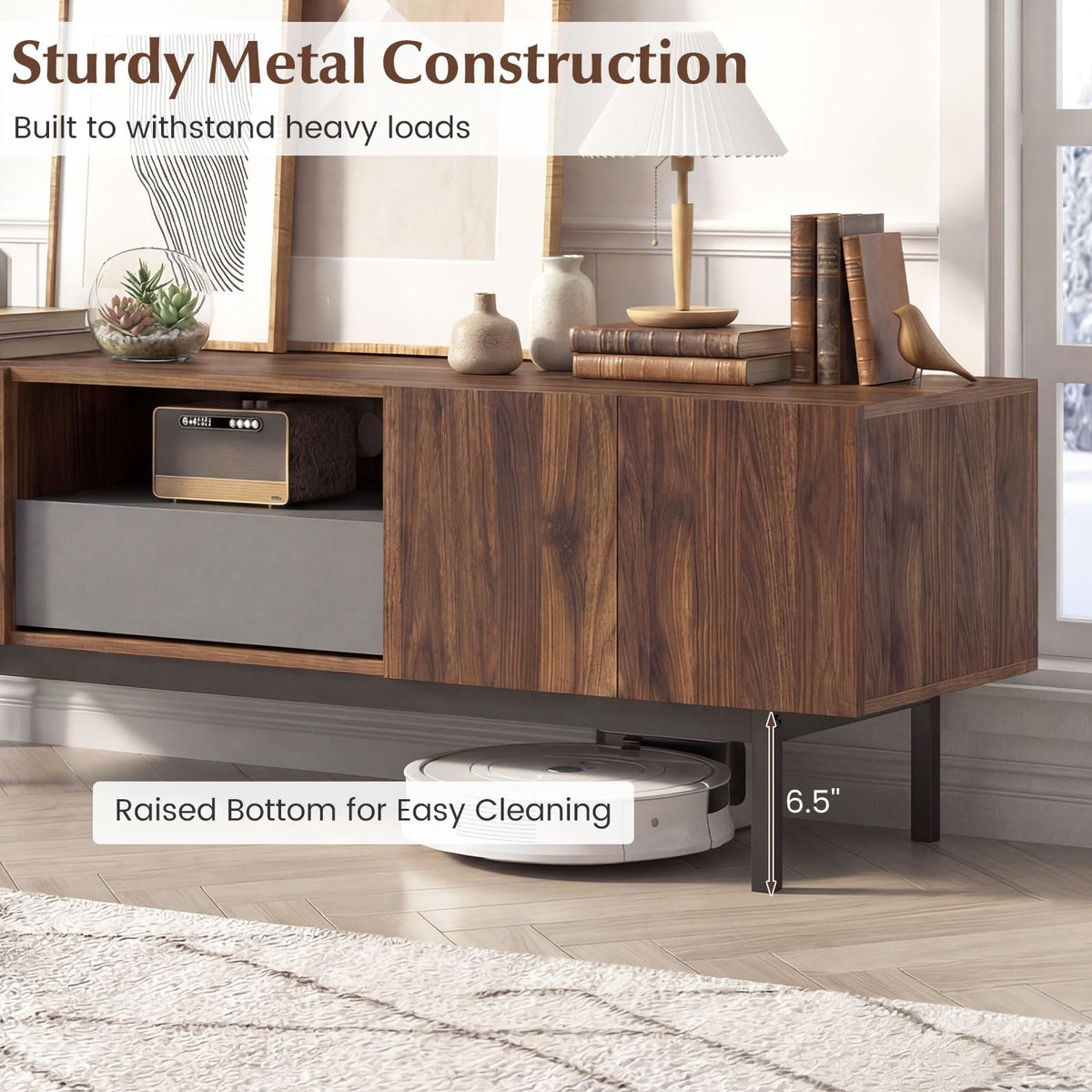 Goflame Mid Century Modern TV Stand for TVs up to 80"