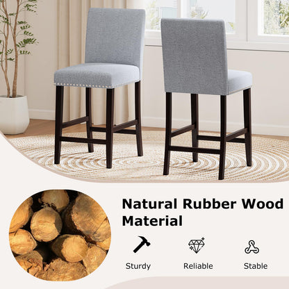 Goflame Modern Bar Stools Set of 2/4 26" Upholstered Counter Height Bar Stools w/Tilt Backrest