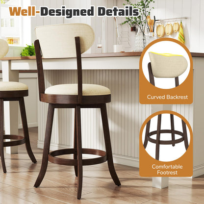 Goflame 25.5" Counter Height Upholstered Linen Barstools