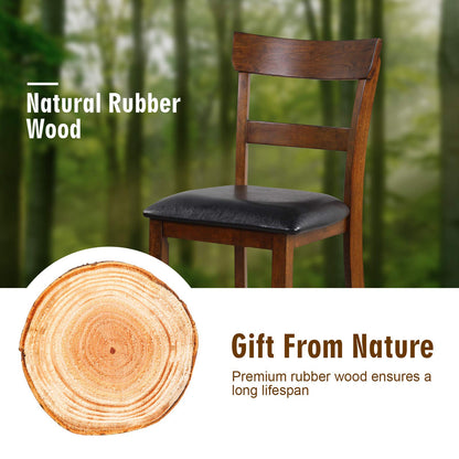 Goflame 25.5-Inch Counter Height Chair with Backrest, Foam-Padded Cushion, Rubber Wood Legs