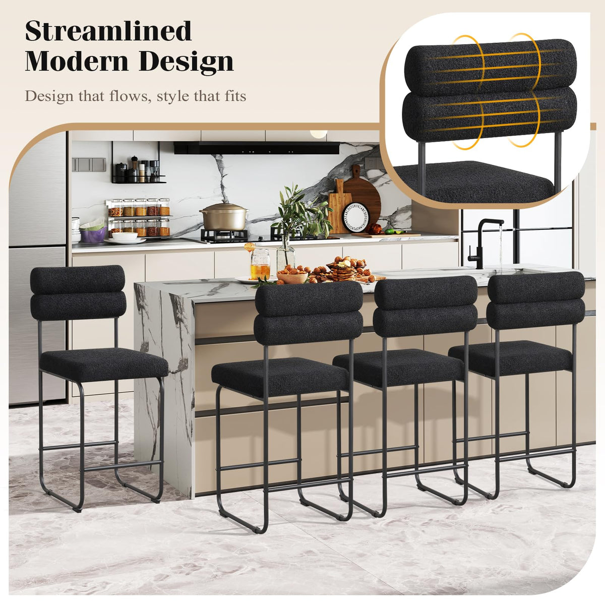 Goflame 26" Counter Height Bar Stools Set of 2/4