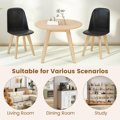 Goflame Modern Dining Chairs Set of 2/4 Armless Kitchen Chair w/Solid Beech Wood Legs