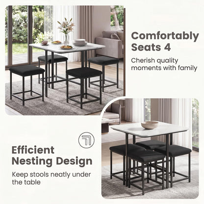 Goflame Space-Saving Kitchen Table and Chairs Set for 4