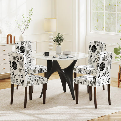 Goflame Upholstered Dining Chairs Set of 2/4 Button Tufted Fabric Upholstered Parson Chairs