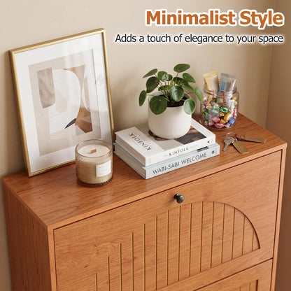 Goflame Shoe Storage Cabinet with 2 Flip Drawers