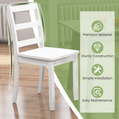 Wood Dining Chairs, White - Goflame