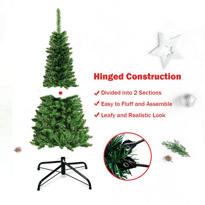 Goflame Prelit Pencil Christmas Tree, 4.5FT Premium Hinged Fir Tree - GoflameUS