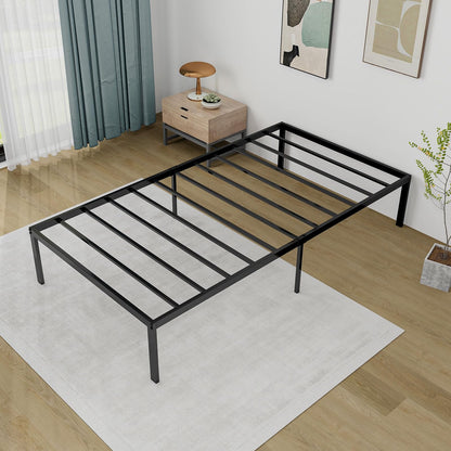 Goflame Twin Bed Frame, 14 Inch Metal Platform Bed with Under Bed Storage Space, Heavy-Duty Steel Slat Mattress Foundation