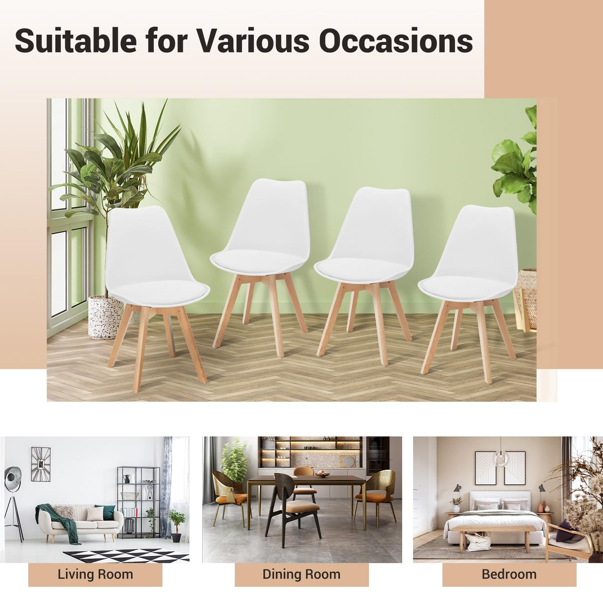 GOFLAME Dining Chairs Set of 4 for Dining Room