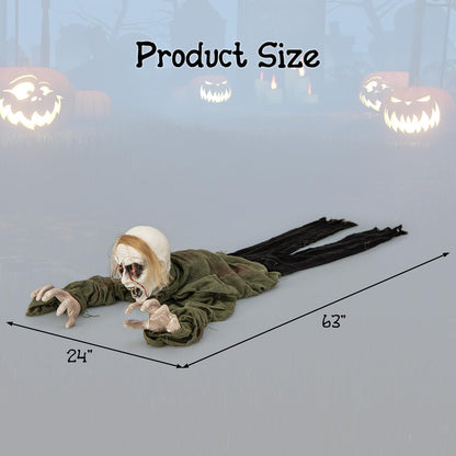Goflame Halloween Skeleton Groundbreaker Decoration, Sound-Actived Halloween Party Decoration