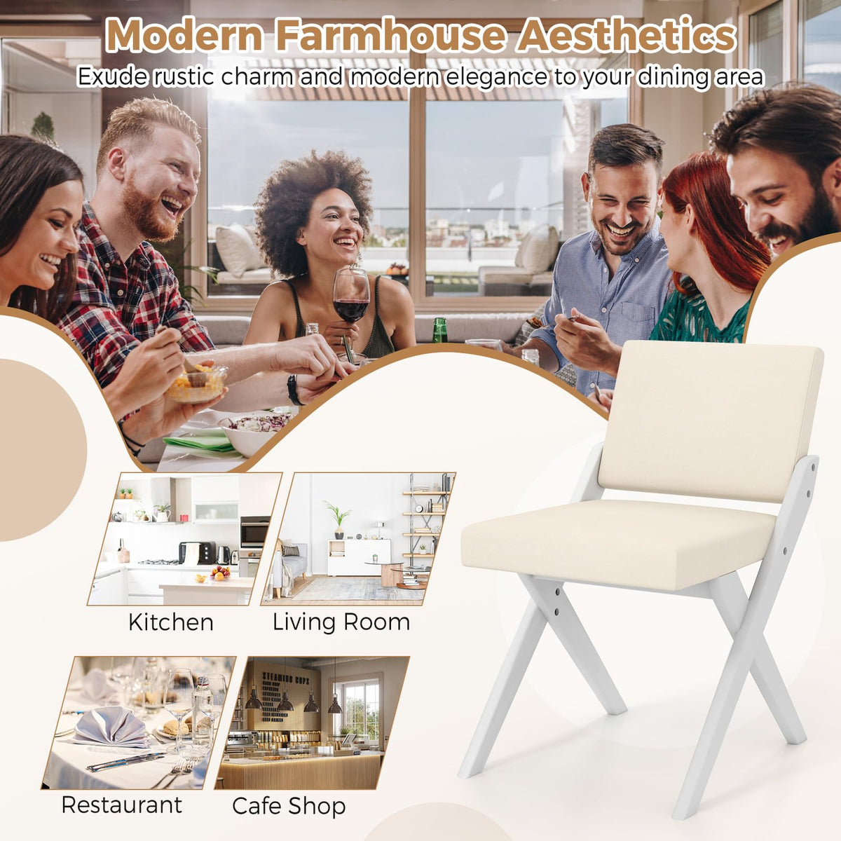 Goflame Wooden Dining Chairs