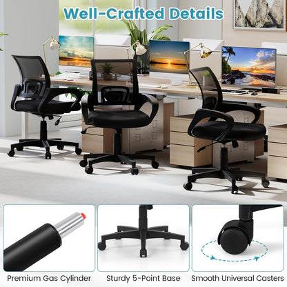 Goflame Ergonomic Mesh Office Chair | Mid-Back Computer Chair with Breathable Backrest