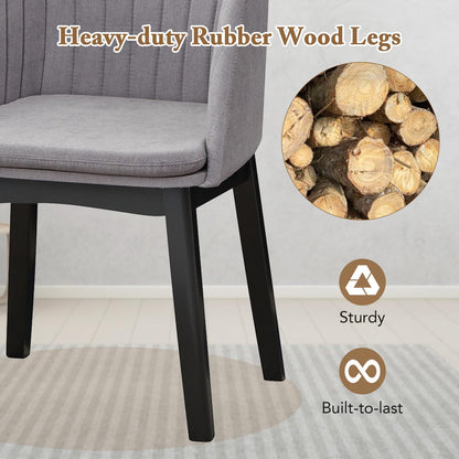 Goflame Modern Dining Chairs, Upholstered Velvet Accent Chairs w/Curved Backrests & Rubber Wood Legs