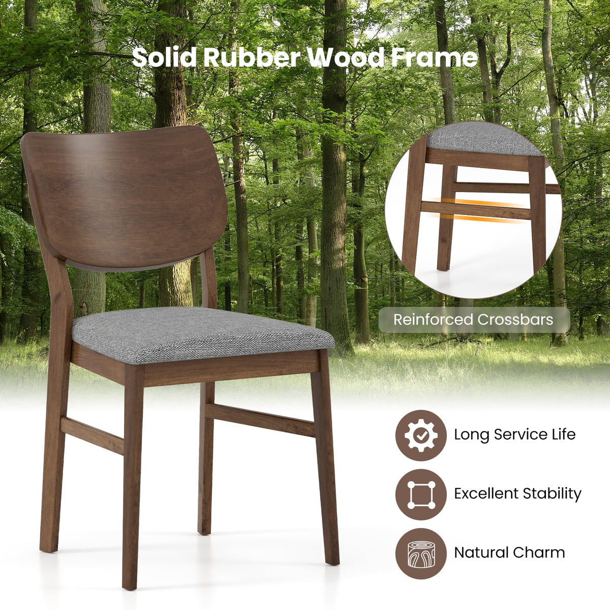 Goflame Wooden Dining Chairs Set