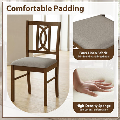 Goflame Dining Chairs Rubber Wood Dining Room Chairs (2/4)
