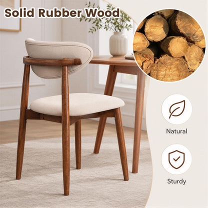 Goflame Modern Upholstered Wooden Dining Chairs with Fabric Padded Seat (2/4)