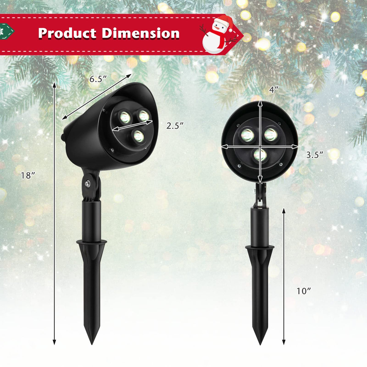 Goflame Christmas Projector Lights Outdoor | LED Santa Claus on Sleigh Projection Lamp