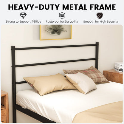 Goflame Twin Size Metal Bed Frame with Headboard & Footboard, 13.5 Inch Platform Bed Frame