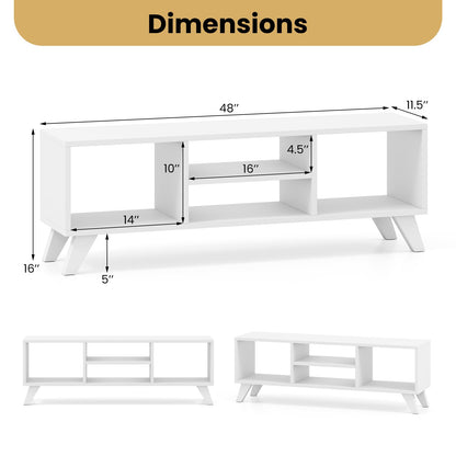 Goflame TV Stand for TVs up to 55", 4-Cubby Entertainment Center