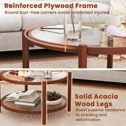 Goflame Rattan Coffee Table