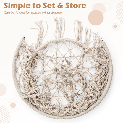 Goflame Hammock Chair | Macrame Swing Chair with Tassels