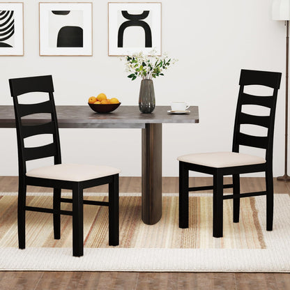 Goflame Dining Chairs Set of 2/4 with Padded Seat & Rubber Wood Frame
