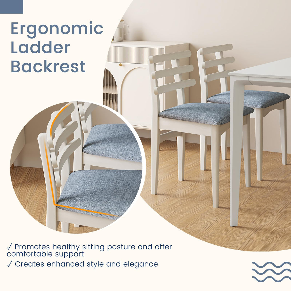 Goflame Wooden Dining Chairs Set