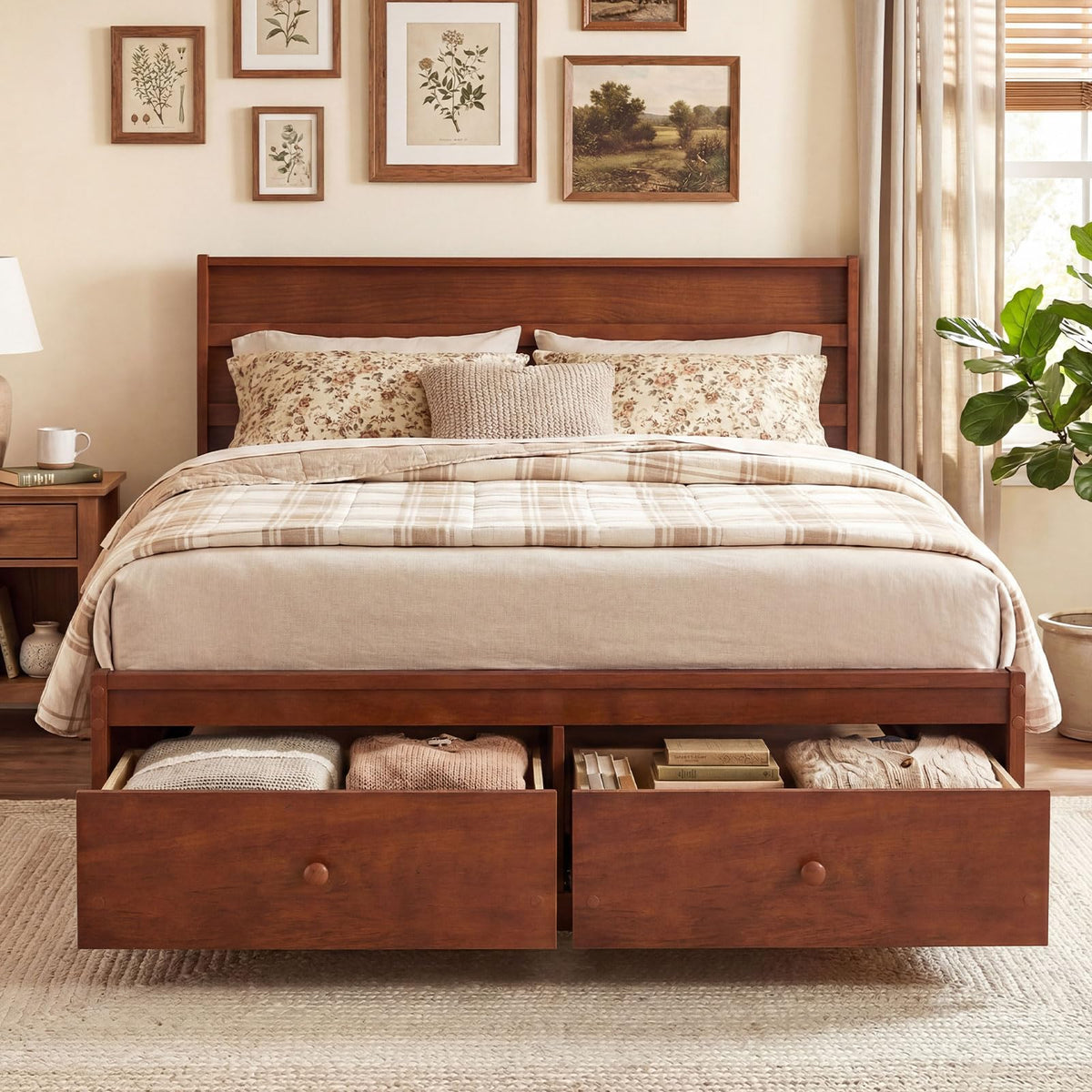 Goflame Bed Frame with Storage Drawers