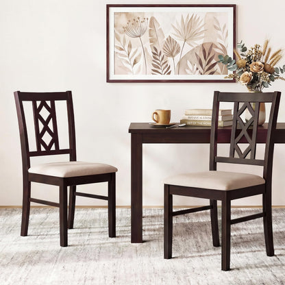 Goflame Dining Chairs Set of 2/4 Rubber Wood Dining Room Chairs