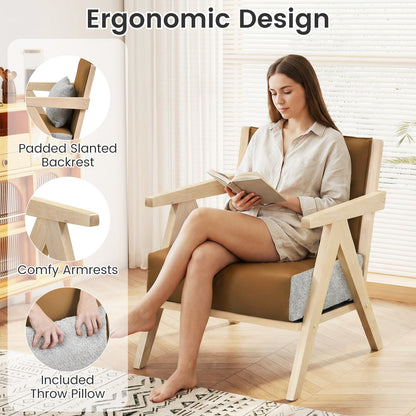 Goflame Mid-Century Modern Accent Chair for Living Room